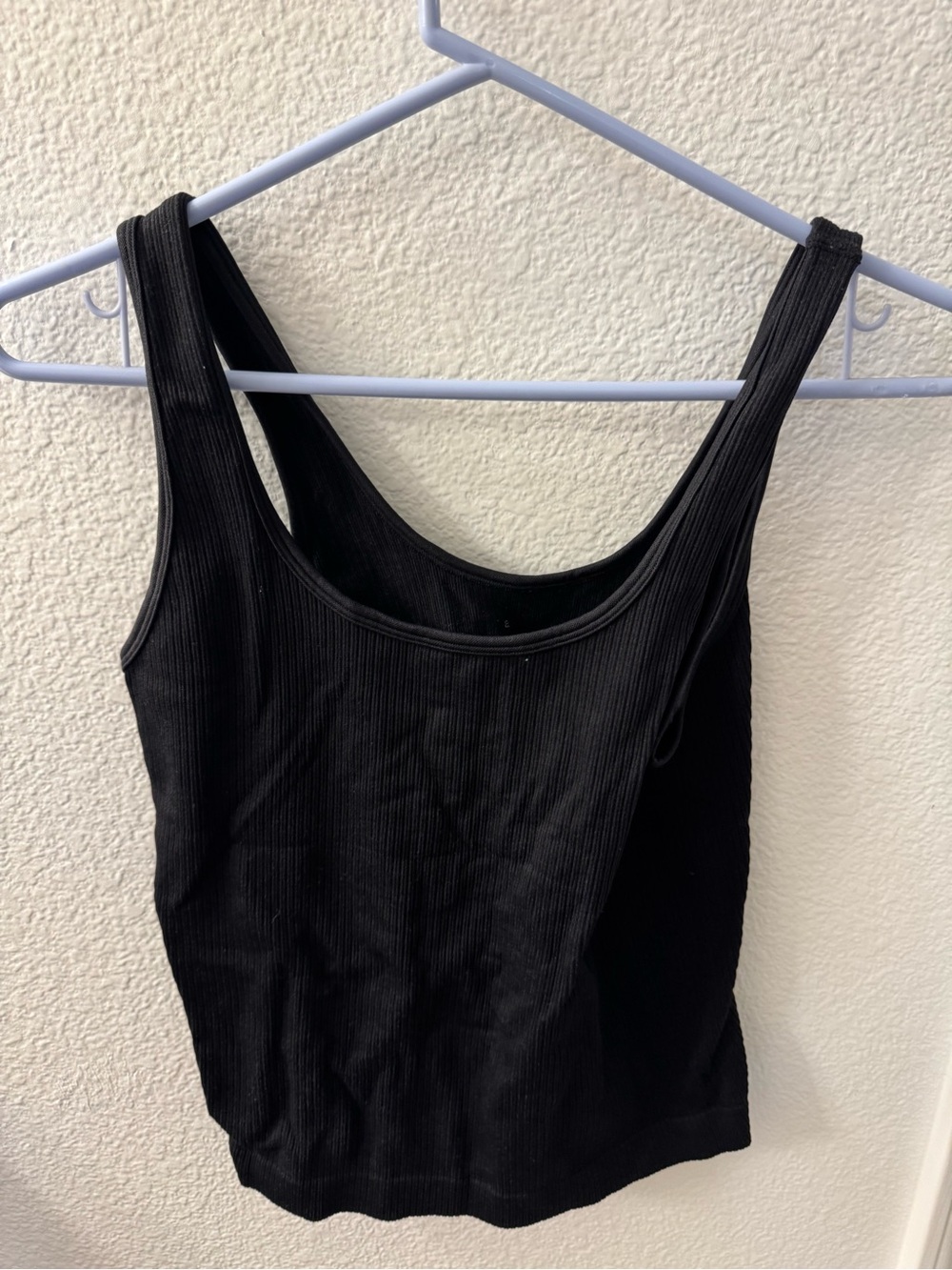 a new day Black Ribbed Scoop Tank Top